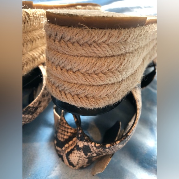 Reptile vegan leather sandals espadrilles platforms - Picture 11 of 14